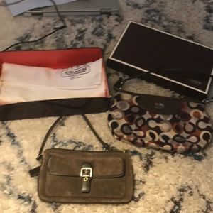 Coach Multicolor and Brown Clutches